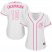 Cleveland Indians #10 Edwin Encarnacion White/Pink Fashion Womens Stitched MLB Jersey