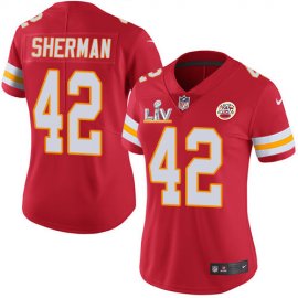 Nike Kansas City Chiefs #42 Anthony Sherman Red Team Color Womens Super Bowl LV Bound Stitched NFL Vapor Untouchable Limited Jersey