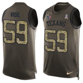 Nike Los Angeles Chargers #59 Nick Vigil Green Mens Stitched NFL Limited Salute To Service Tank Top Jersey