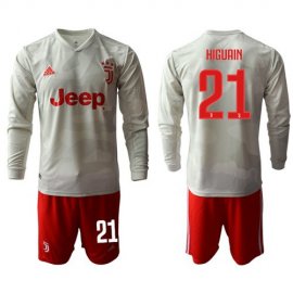 Juventus #21 Higuain Away Long Sleeves Soccer Club Jersey