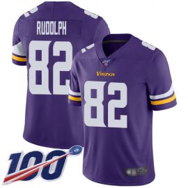 Nike Minnesota Vikings #82 Kyle Rudolph Purple Team Color Mens Stitched NFL 100th Season Vapor Limited Jersey