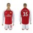 Arsenal #35 M.Elneny Red Home Long Sleeves Soccer Club Jersey