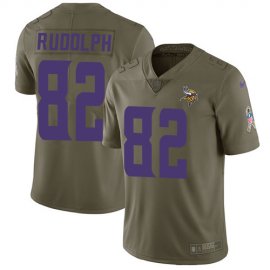 Nike Minnesota Vikings #82 Kyle Rudolph Olive Mens Stitched NFL Limited 2017 Salute to Service Jersey