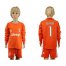 Juventus #1 Buffon Orange Goalkeeper Long Sleeves Kid Soccer Club Jersey