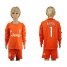 Juventus #1 Buffon Orange Goalkeeper Long Sleeves Kid Soccer Club Jersey