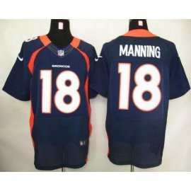 Nike Denver Broncos #18 Peyton Manning Navy Blue Mens Stitched NFL Elite Jersey