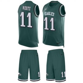 Nike Philadelphia Eagles #11 Carson Wentz Midnight Green Team Color Mens Stitched NFL Limited Tank Top Suit Jersey