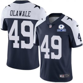 Nike Dallas Cowboys #49 Jamize Olawale Navy Blue Thanksgiving Mens Stitched With Established In 1960 Patch NFL Vapor Untouchable Limited Throwback Jersey