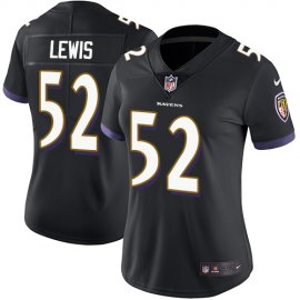 Nike Baltimore Ravens #52 Ray Lewis Black Alternate Womens Stitched NFL Vapor Untouchable Limited Jersey