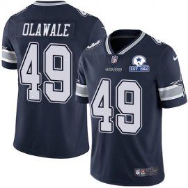 Nike Dallas Cowboys #49 Jamize Olawale Navy Blue Team Color Mens Stitched With Established In 1960 Patch NFL Vapor Untouchable Limited Jersey