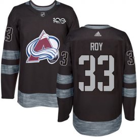 Adidas Colorado Avalanche #33 Patrick Roy Black 1917-2017 100th Anniversary Stitched NHL Jersey