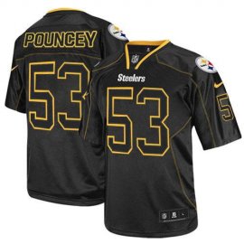 Nike Pittsburgh Steelers #53 Maurkice Pouncey Lights Out Black Mens Stitched NFL Elite Jersey