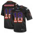 Nike Denver Broncos #18 Peyton Manning Black Mens Stitched NFL Elite USA Flag Fashion Jersey