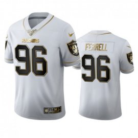 Las Vegas Raiders #96 Clelin Ferrell Mens Nike White Golden Edition Vapor Limited NFL 100 Jersey