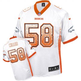 Nike Denver Broncos #58 Von Miller White Mens Stitched NFL Elite Drift Fashion Jersey