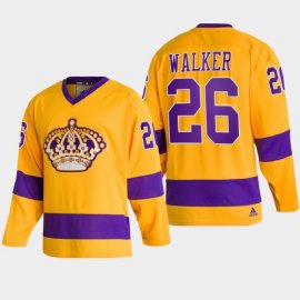 Adidas Los Angeles Kings #26 Sean Walker Team Classics Gold Mens NHL 2022 Throwback Jersey Mens