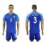 Brazil #3 Miranda Blue Soccer Country Jersey