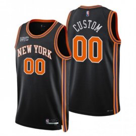 New York Knicks Custom Mens Nike Black 2021/22 Swingman NBA Jersey – City Edition