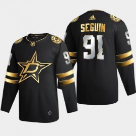 Dallas Stars #91 Tyler Seguin Mens Adidas Black Golden Edition Limited Stitched NHL Jersey