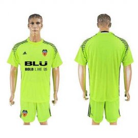 Valencia Blank Shiny Green Goalkeeper Soccer Club Jersey