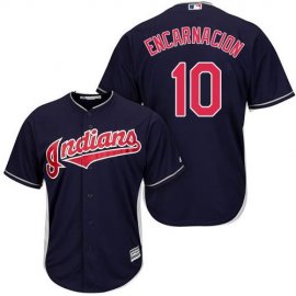Cleveland Indians #10 Edwin Encarnacion Navy Blue Alternate Stitched Youth MLB Jersey