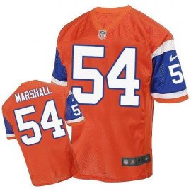 Nike Denver Broncos #54 Brandon Marshall Orange Throwback Mens Stitched NFL Elite Jersey