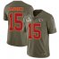 Nike Kansas City Chiefs #15 Patrick Mahomes Olive Mens Super Bowl LV Bound Stitched NFL Limited 2017 Salute To Service Jersey