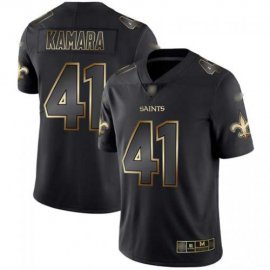 Nike New Orleans Saints #41 Alvin Kamara Black/Gold Mens Stitched NFL Vapor Untouchable Limited Jersey