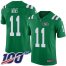 Nike New York Jets #11 Denzel Mim Green Mens Stitched NFL Limited Rush 100th Season Jersey