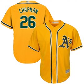 Oakland Athletics #26 Matt Chapman Gold Cool Base Stitched Youth MLB Jersey