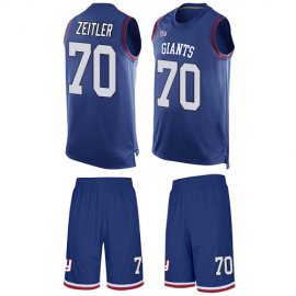 Nike New York Giants #70 Kevin Zeitler Royal Blue Team Color Mens Stitched NFL Limited Tank Top Suit Jersey