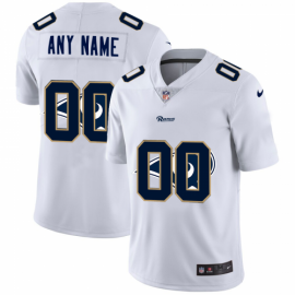 Los Angeles Rams Custom White Mens Nike Team Logo Dual Overlap Limited NFL Jersey