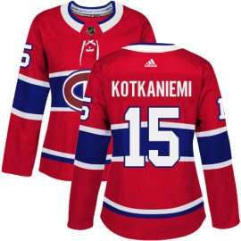 Adidas Montreal Canadiens #15 Jesperi Kotkaniemi Red Home Authentic Womens Stitched NHL Jersey