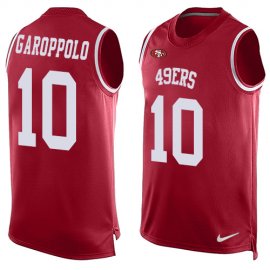 Nike San Francisco 49ers #10 Jimmy Garoppolo Red Team Color Mens Stitched NFL Limited Tank Top Jersey