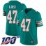 Nike Miami Dolphins #47 Kiko Alonso Aqua Green Alternate Mens Stitched NFL 100th Season Vapor Limited Jersey