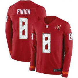 Nike Tampa Bay Buccaneers #8 Bradley Pinion Red Team Color Mens Stitched NFL Limited Therma Long Sleeve Jersey