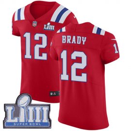 Nike New England Patriots #12 Tom Brady Red Alternate Super Bowl LIII Bound Mens Stitched NFL Vapor Untouchable Elite Jersey