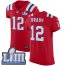Nike New England Patriots #12 Tom Brady Red Alternate Super Bowl LIII Bound Mens Stitched NFL Vapor Untouchable Elite Jersey