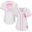 Chicago White Sox #74 Eloy Jimenez White/Pink Fashion Womens Stitched MLB Jersey