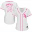 Chicago White Sox #74 Eloy Jimenez White/Pink Fashion Womens Stitched MLB Jersey