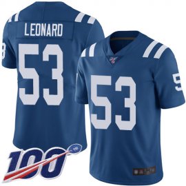 Nike Indianapolis Colts #53 Darius Leonard Royal Blue Team Color Youth Stitched NFL 100th Season Vapor Limited Jersey