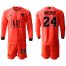 Paris Saint-Germain #24 Nkunku Red Jordan Long Sleeves Soccer Club Jersey
