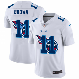 Tennessee Titans #11 A.J. Brown White Mens Nike Team Logo Dual Overlap Limited NFL Jersey