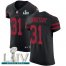 Nike San Francisco 49ers #31 Raheem Mostert Black Super Bowl LIV 2020 Alternate Mens Stitched NFL New Elite Jersey