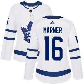 Adidas Toronto Maple Leafs #16 Mitchell Marner White Road Authentic Womens Stitched NHL Jersey