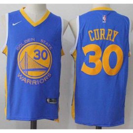 Nike Golden State Warriors #30 Stephen Curry Royal Road Stitched NBA Jersey