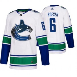 Vancouver Canucks #6 Brock Boeser 50th Anniversary Mens White 2019-20 Away Authentic NHL Jersey