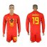 Belgium #19 Kabasele Red Home Long Sleeves Soccer Country Jersey