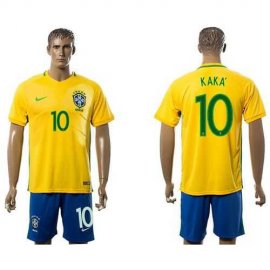 Brazil #10 Kaka Home Soccer Country Jersey