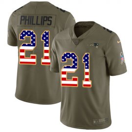 Nike New England Patriots #21 Adrian Phillips Olive/USA Flag Youth Stitched NFL Limited 2017 Salute To Service Jersey